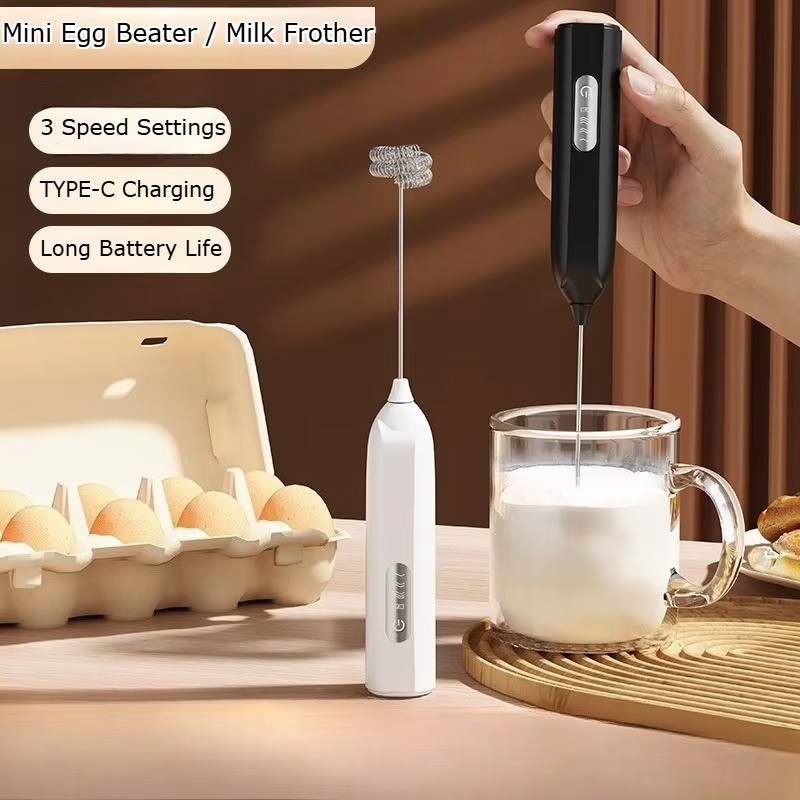 Electric Milk Frother Handheld - Alat Pengocok Susu Elektrik Portabel, Dapat