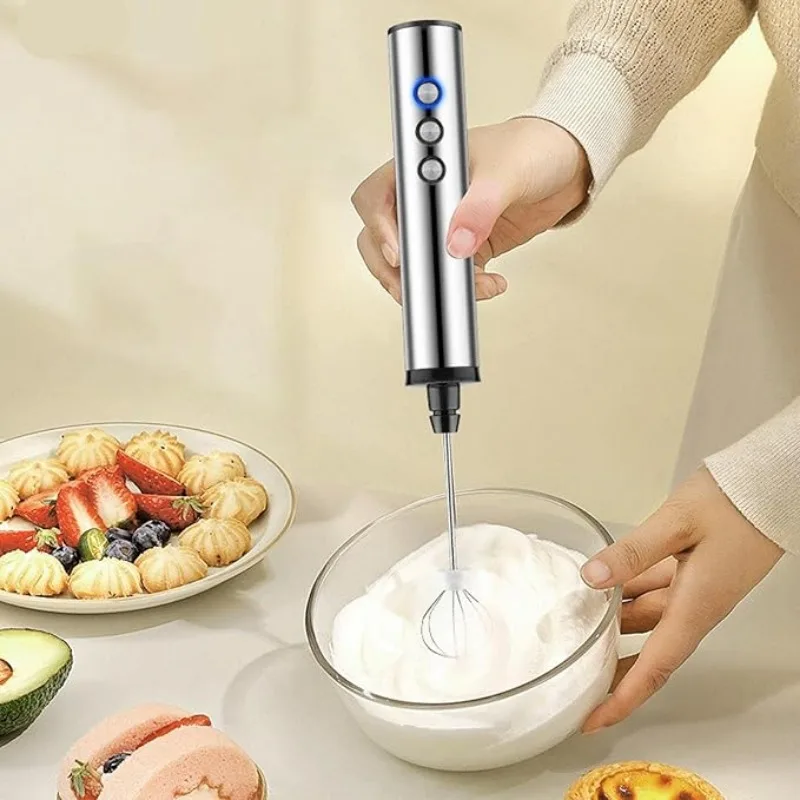 Electric Milk Frother Handheld - Alat Pengocok Susu Elektrik Portabel 3-in-1,